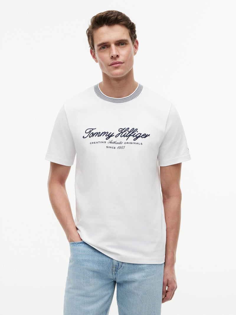 Regular Fit Graphic Embroidered Tshirt