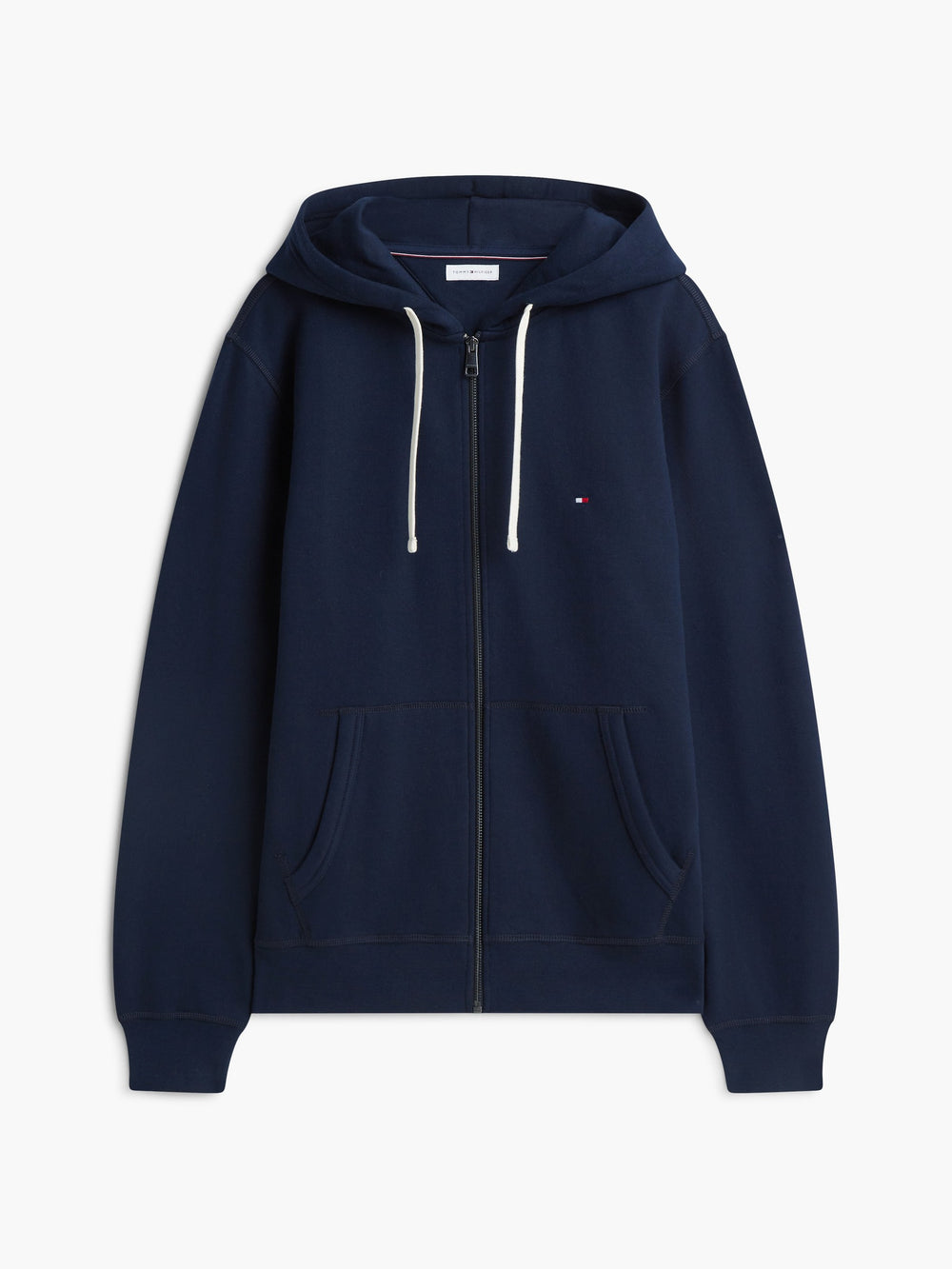 Zip Thru Solid Fleece Hoodie