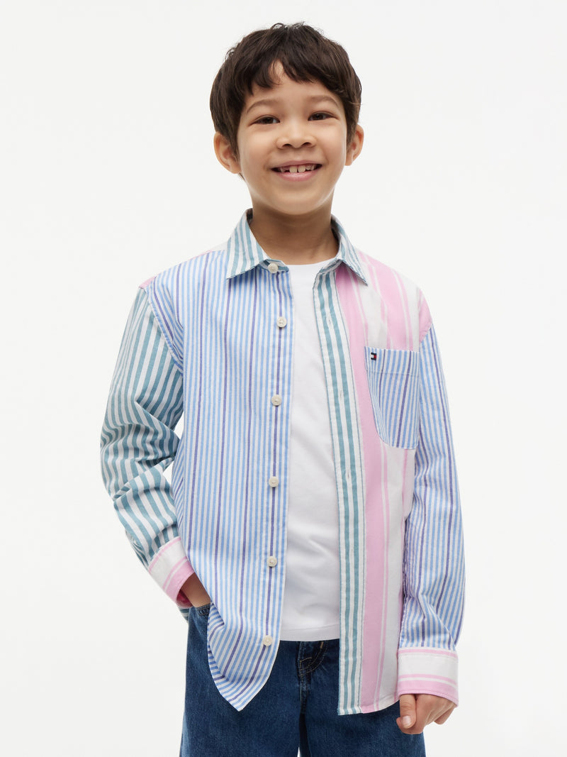 Kids Stretch Color Block Shirt
