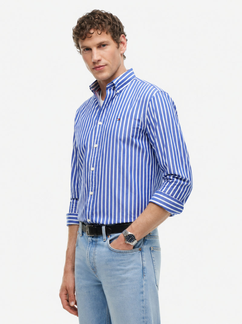 Regular Fit Stripe Poplin Shirt