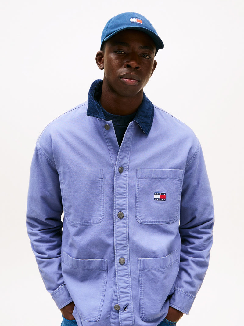 Oversized Fit Solid Overshirt Shirt