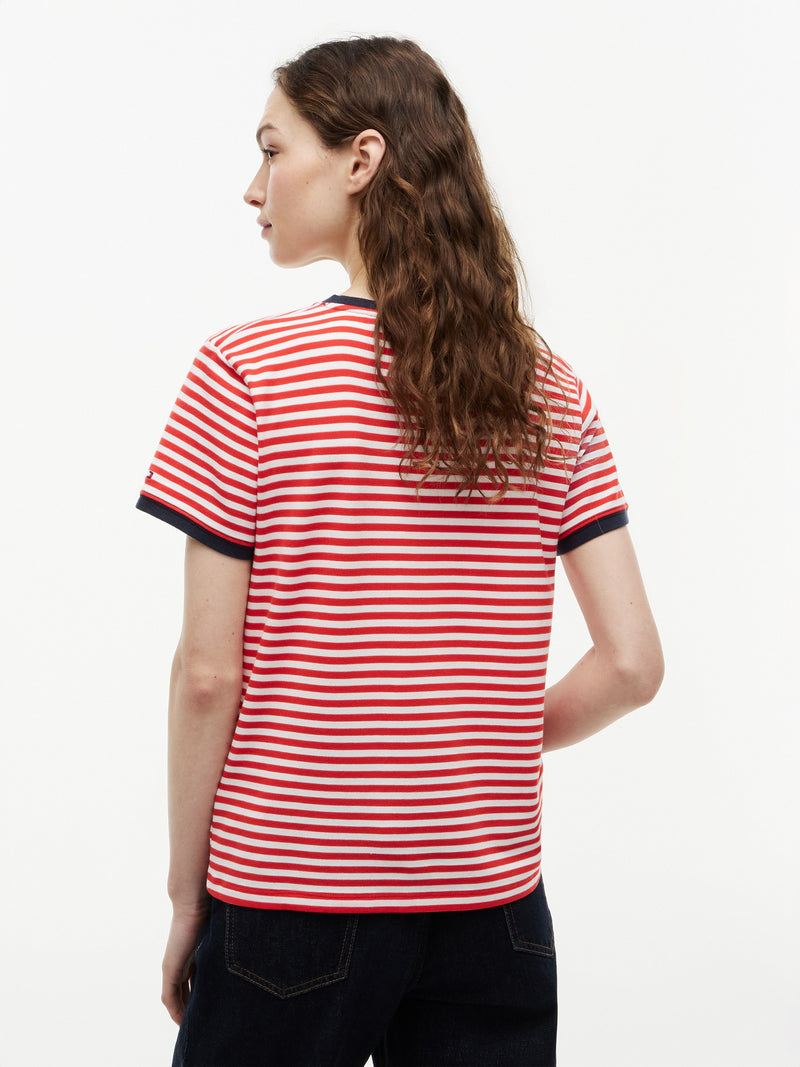 Stripe Regular Fit Half Sleeve Ribbed T-Shirt
