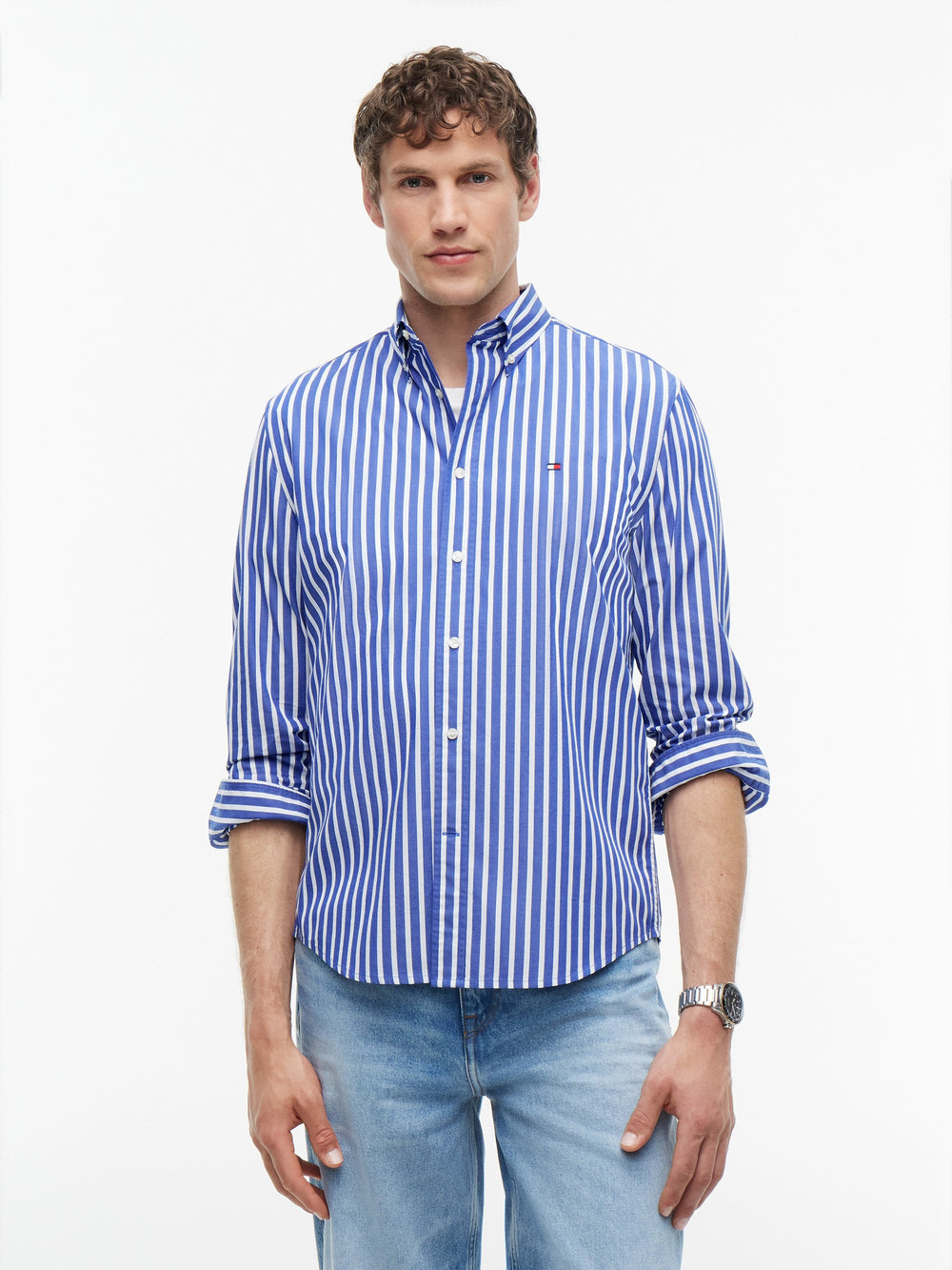Regular Fit Stripe Poplin Shirt