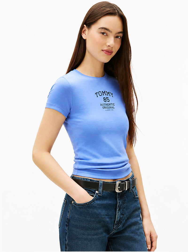 Solid Slim Fit Half Sleeve Ribbed T-Shirt