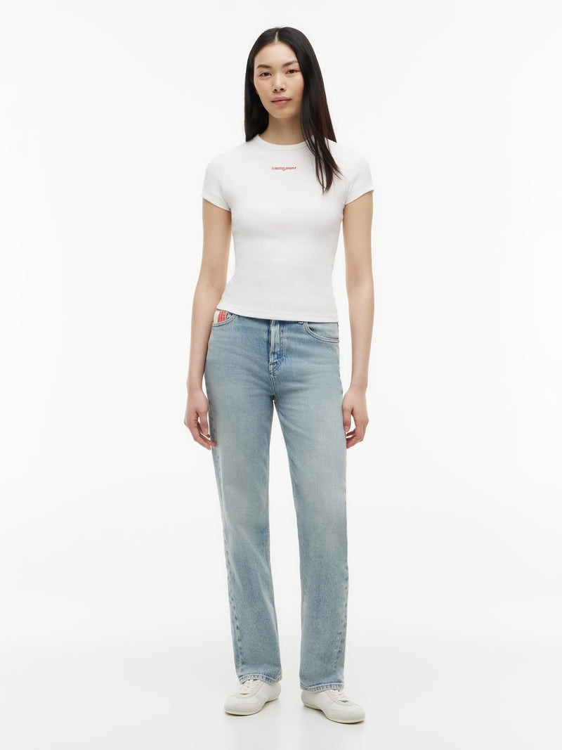 Solid Slim Fit Half Sleeve Ribbed T-Shirt