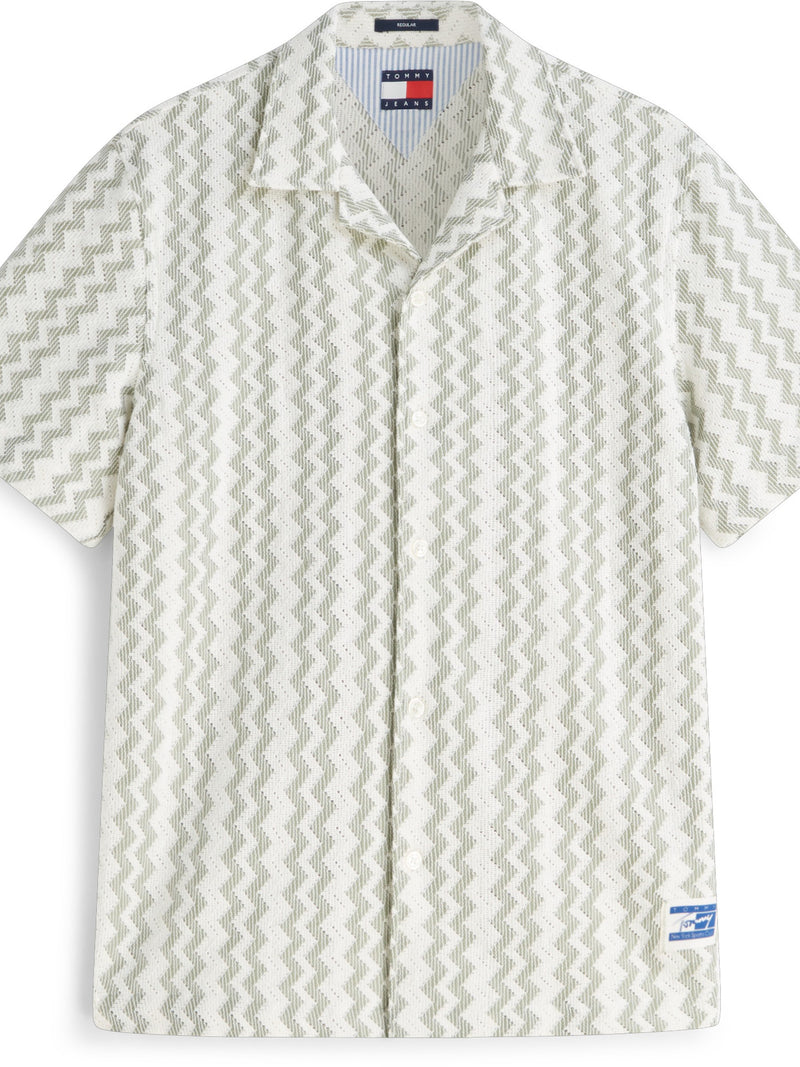 Regular Fit Stripe Crochet Shirt