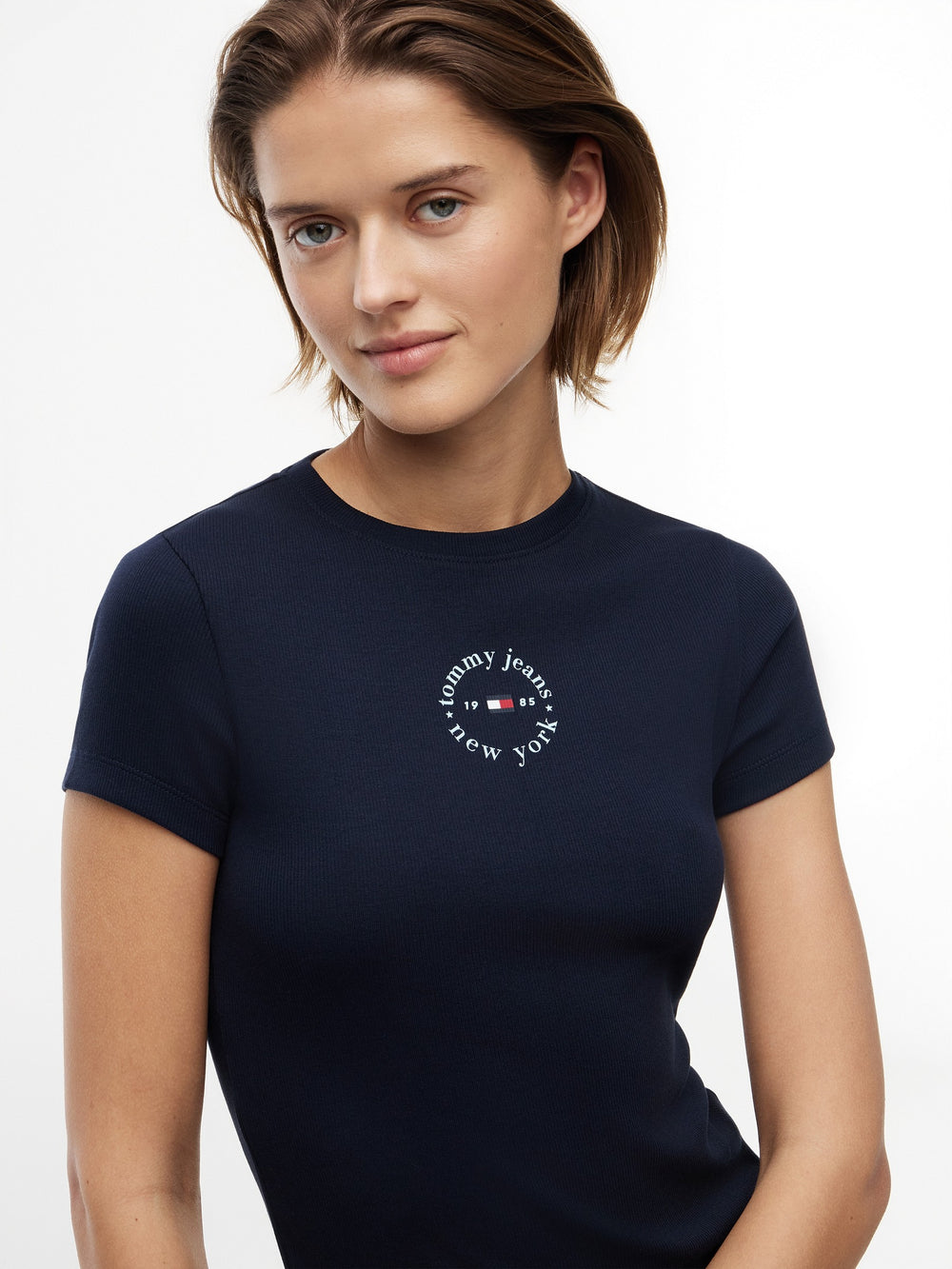 Solid Slim Fit Half Sleeve Ribbed T-Shirt