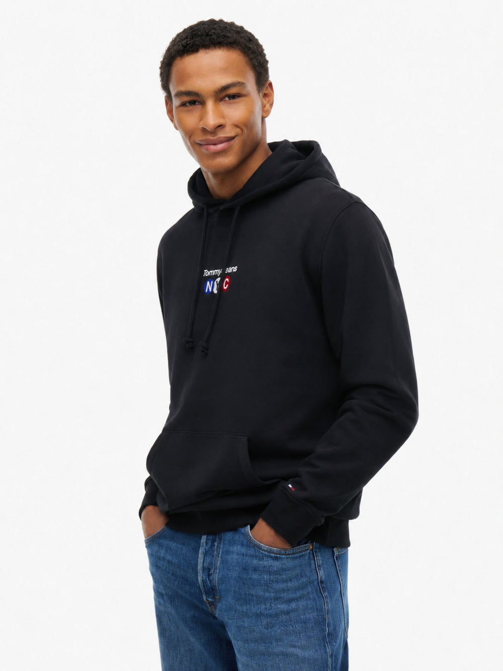 Regular Fit Diagonal Terry Hooded Sweatshirt