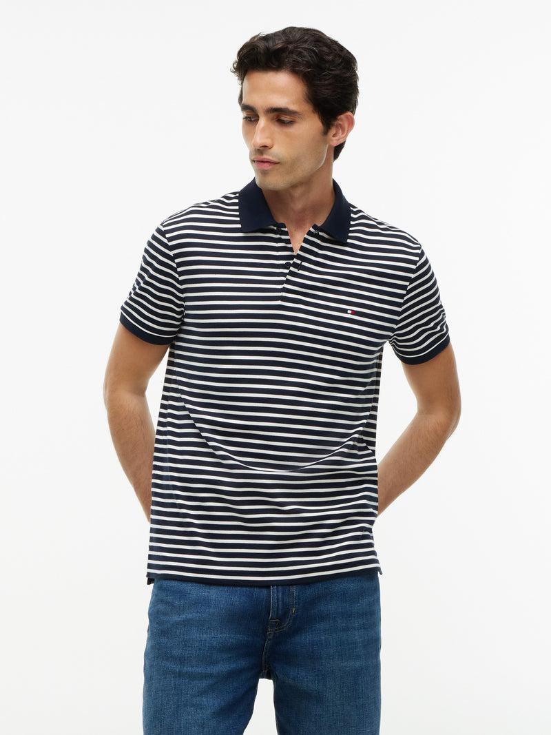 Regular Fit Striped Liquid Cotton Polo