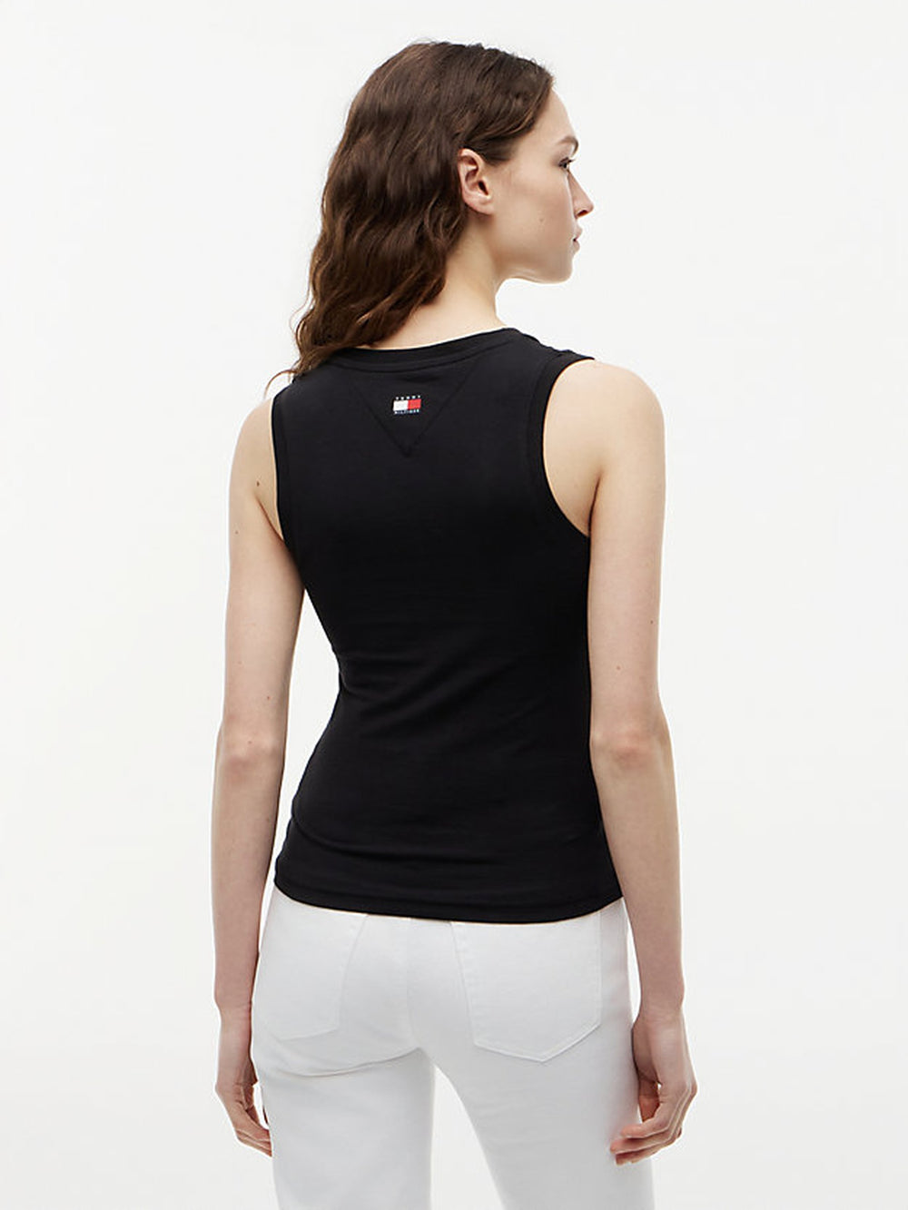 Solid Slim Fit Sleeveless Cotton Jersey T-Shirt