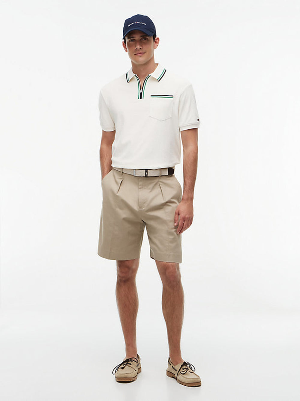 Quarter Zip Collar Tipped Polo