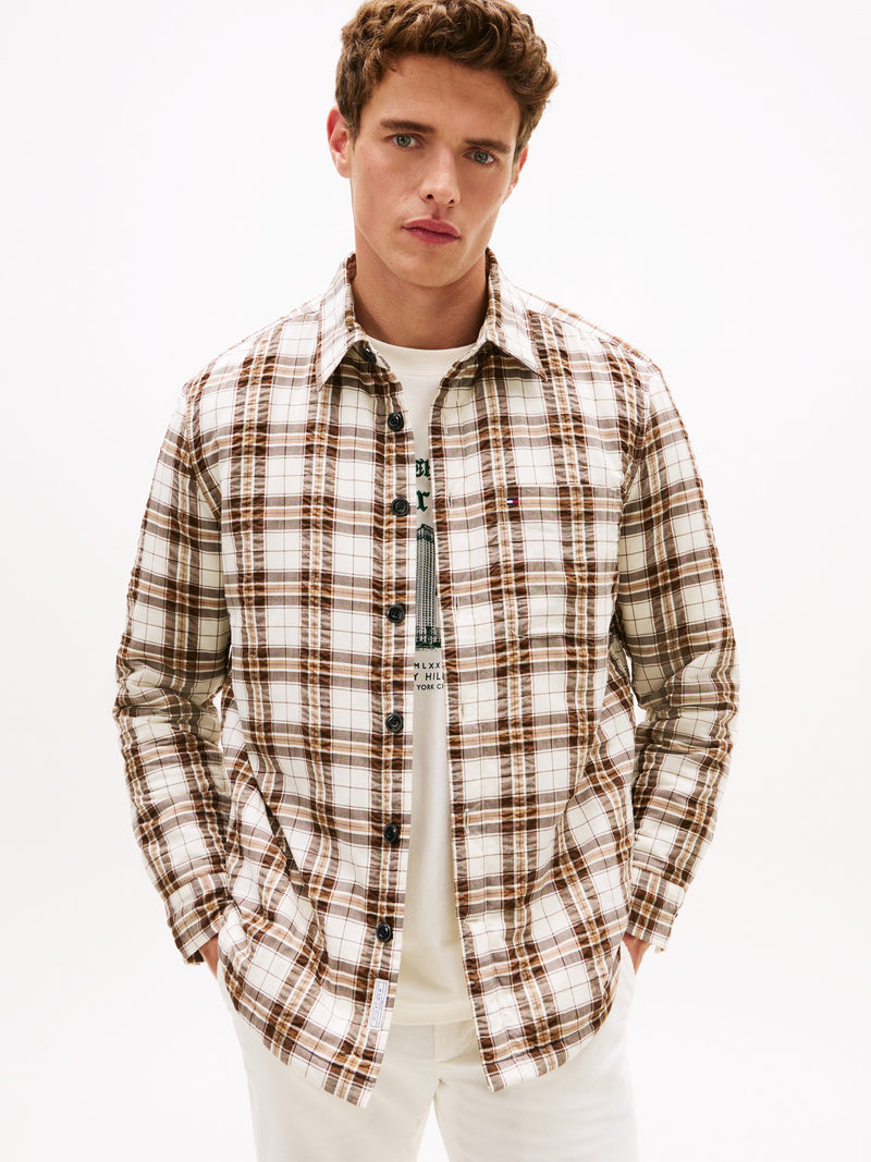 Relaxed Fit Seersucker Shacket Shirt