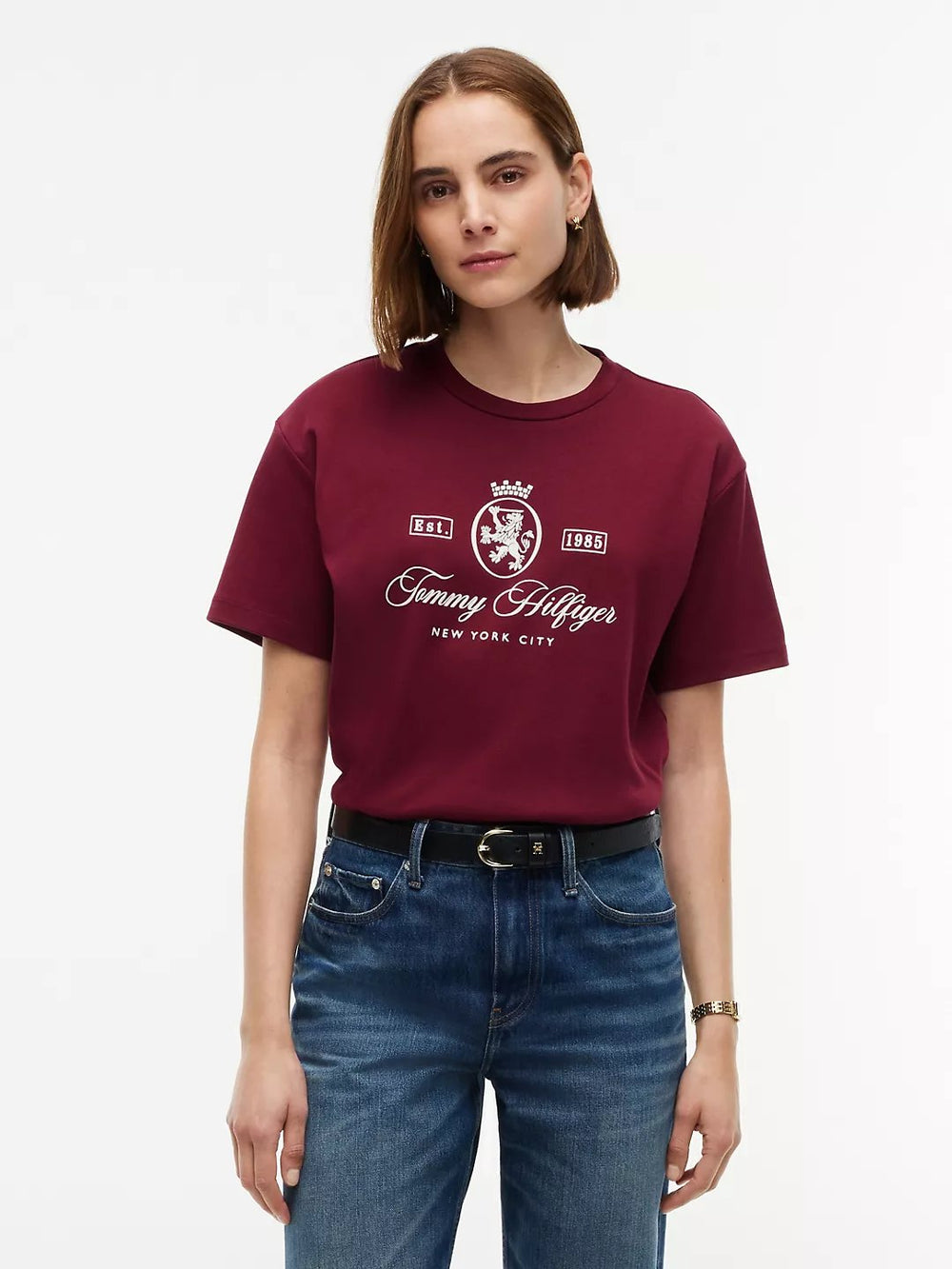 Solid Relaxed Fit Half Sleeve Interlock T-Shirt