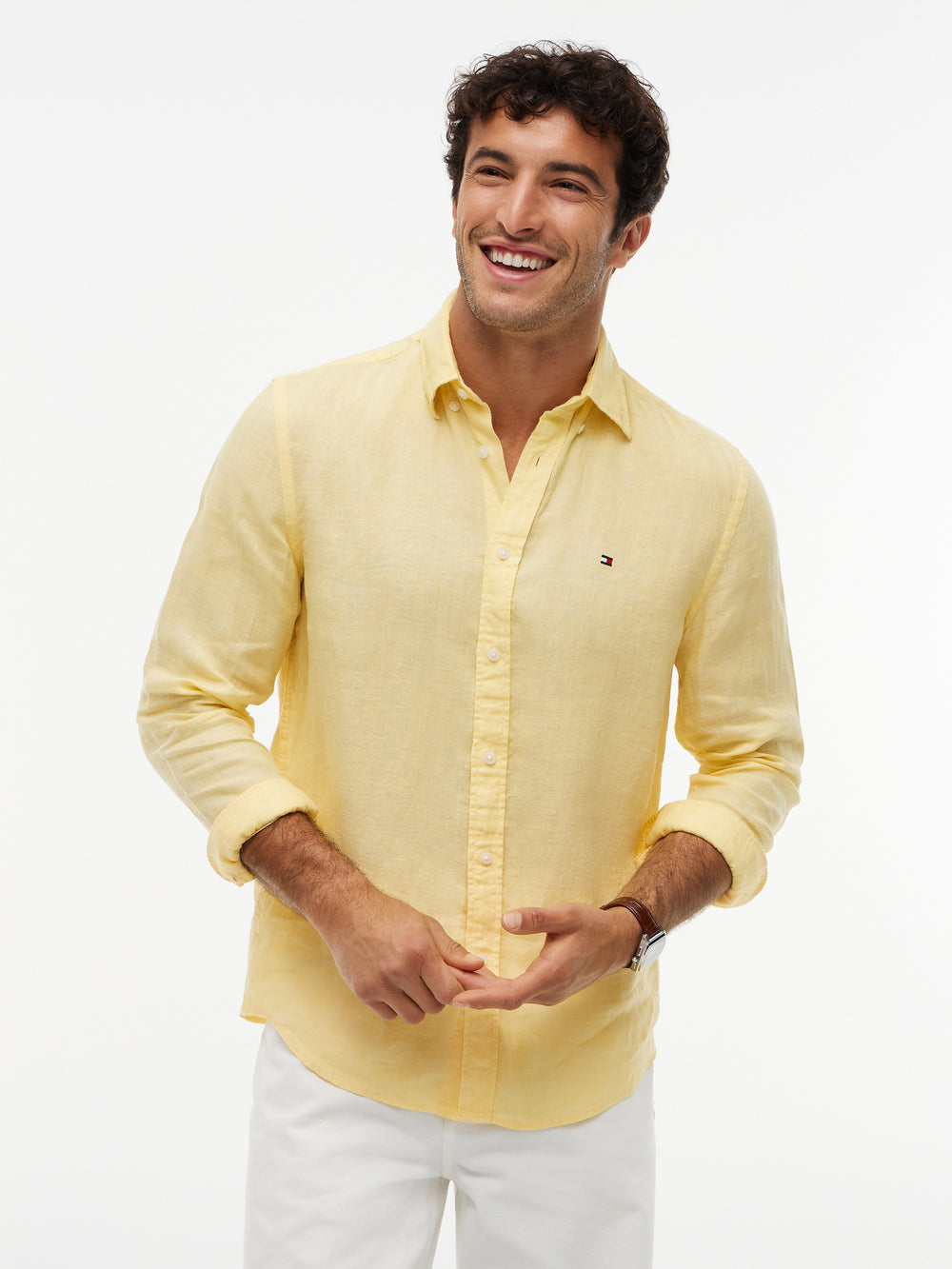 Regular Fit Solid Linen Shirt