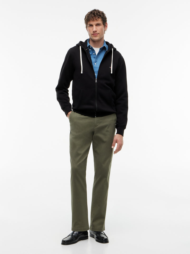 Zip Thru Solid Fleece Hoodie