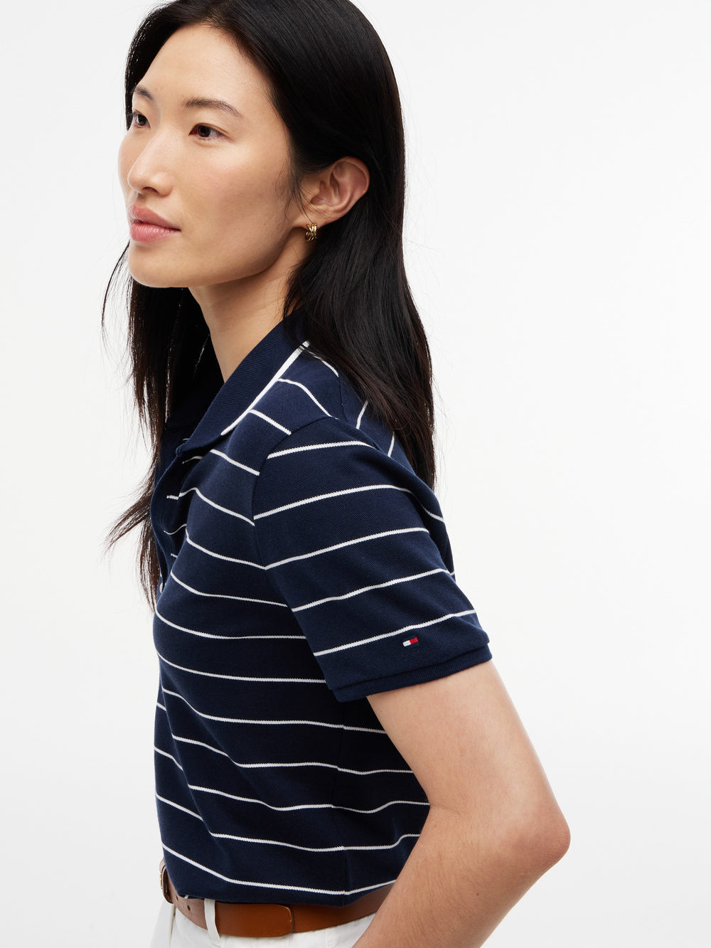 Stripe Regular Fit Half Sleeve Lyocell Pique Polo
