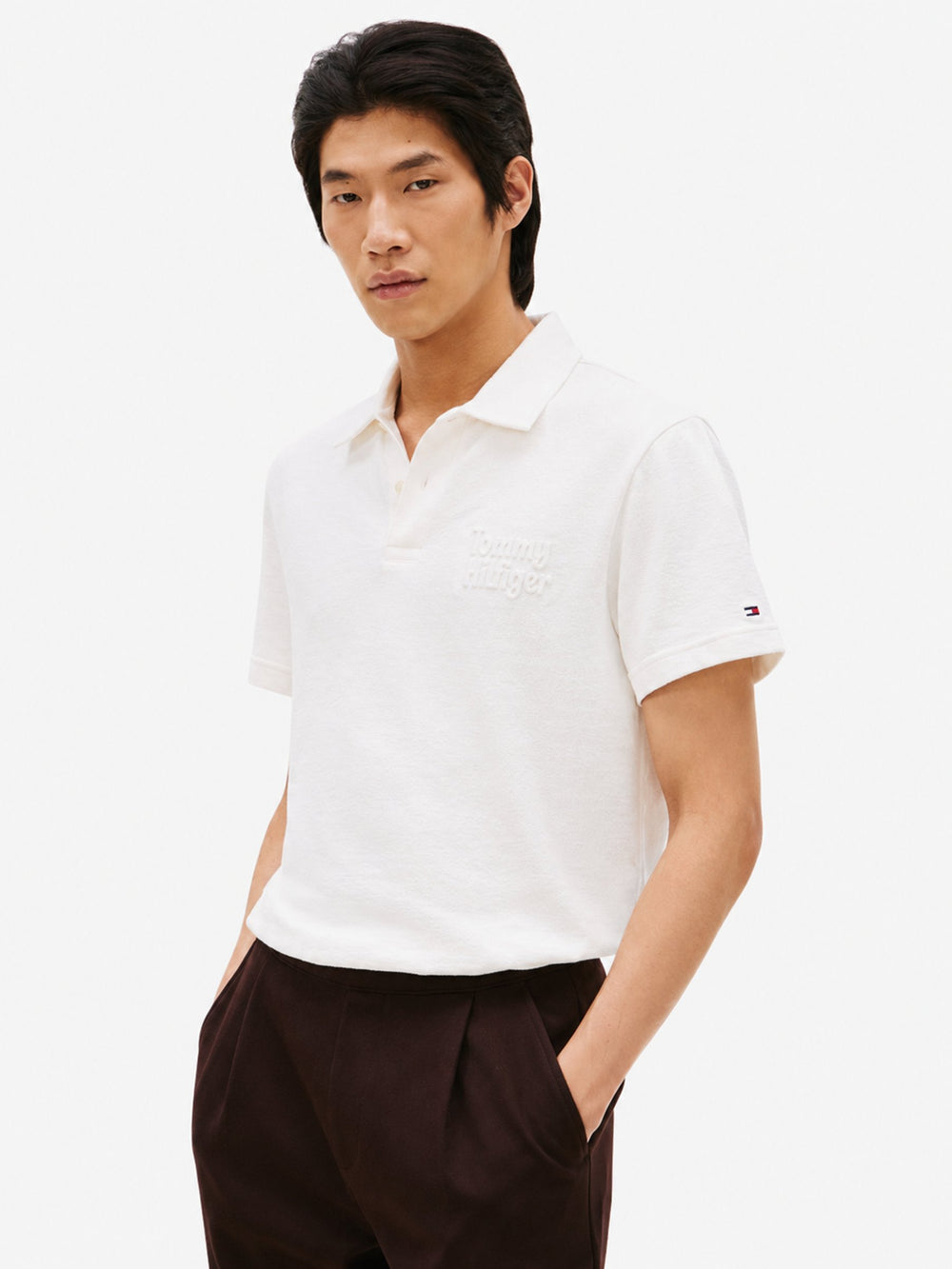 Regular Fit Embossed Terry Polo