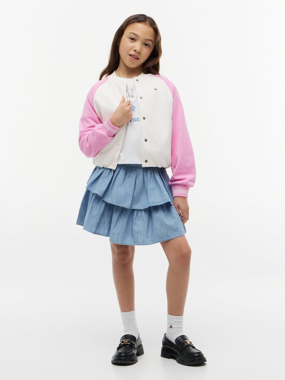 Kids Color Block Terry Bomber Jacket