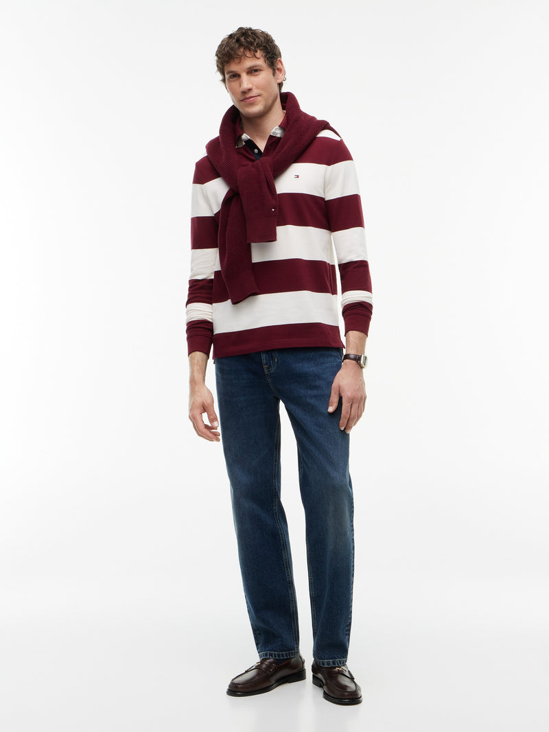 Regular Fit Striped Pique Polo