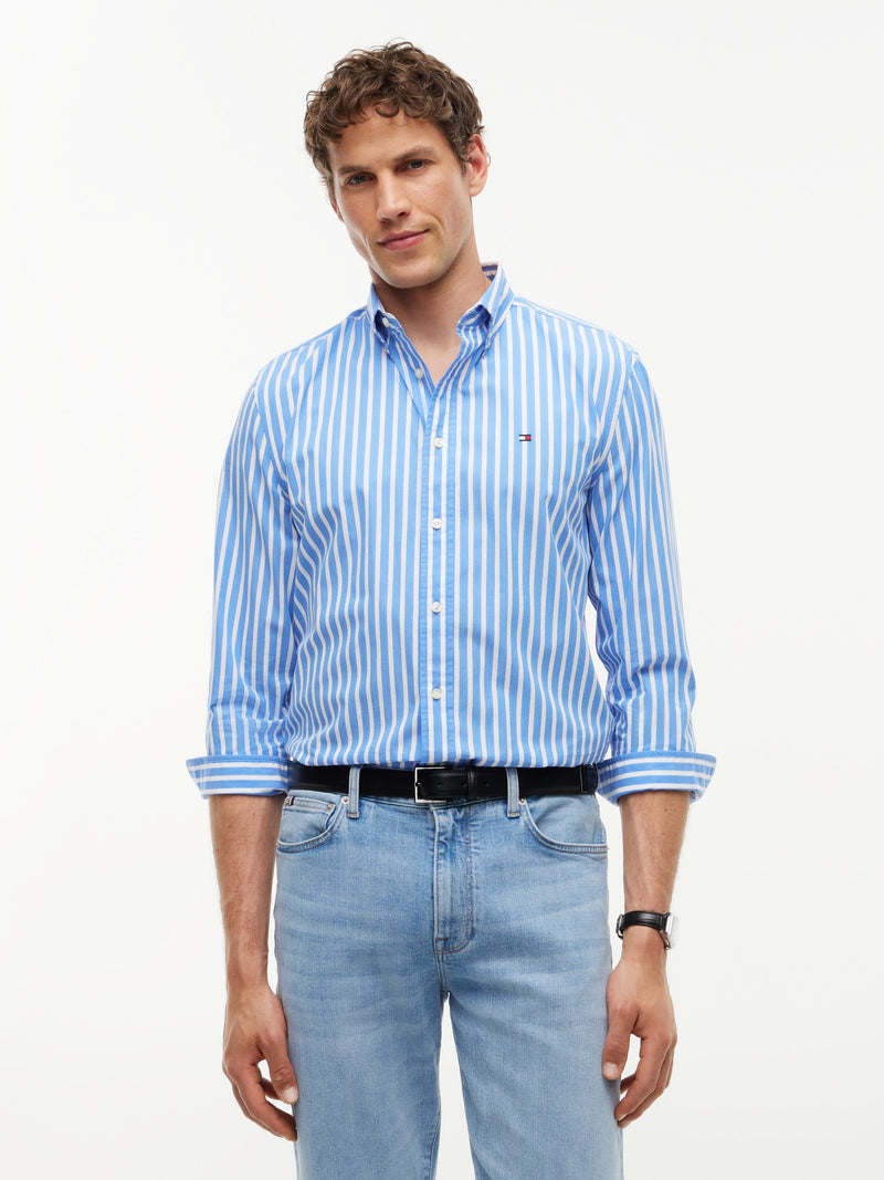 Regular Fit Stripe Poplin Shirt