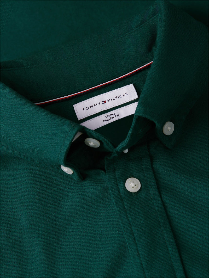 Regular Fit Solid Flannel Shirt