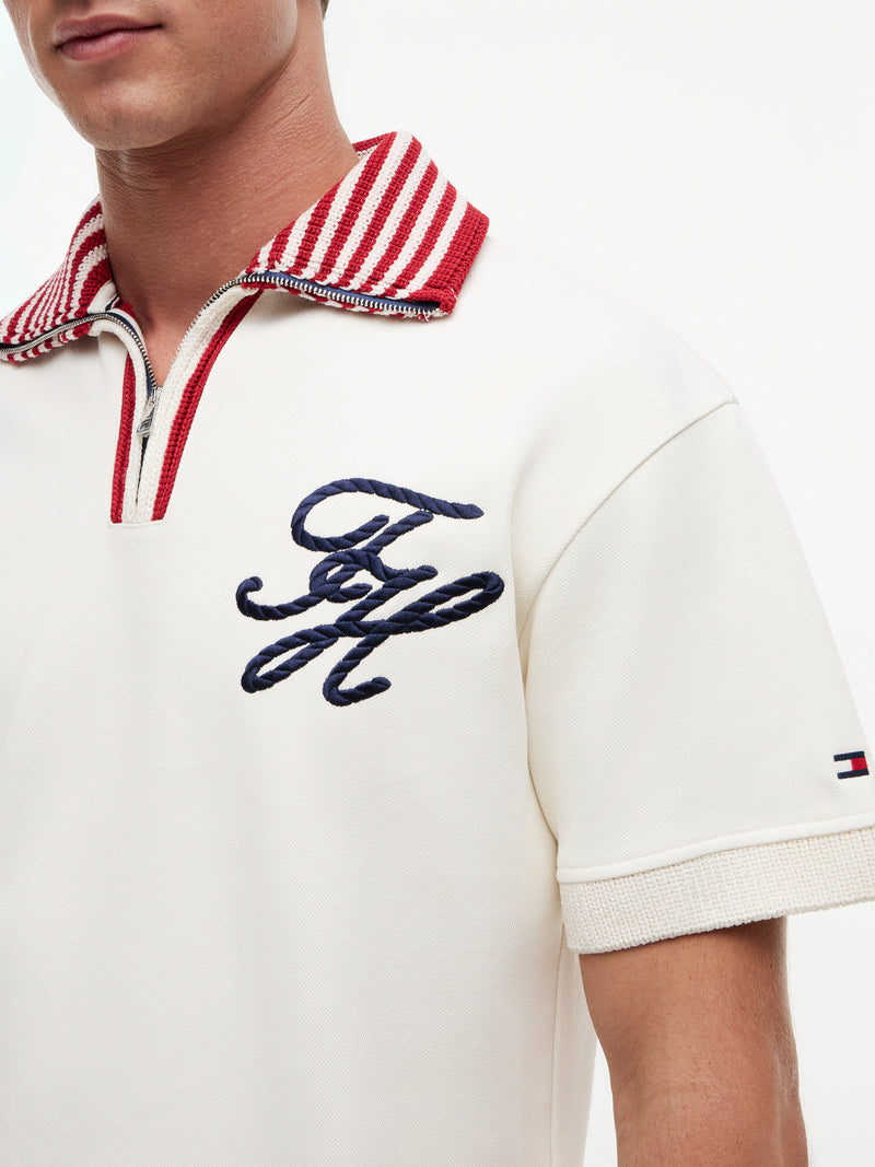 Relaxed Fit Contrast Collar Polo