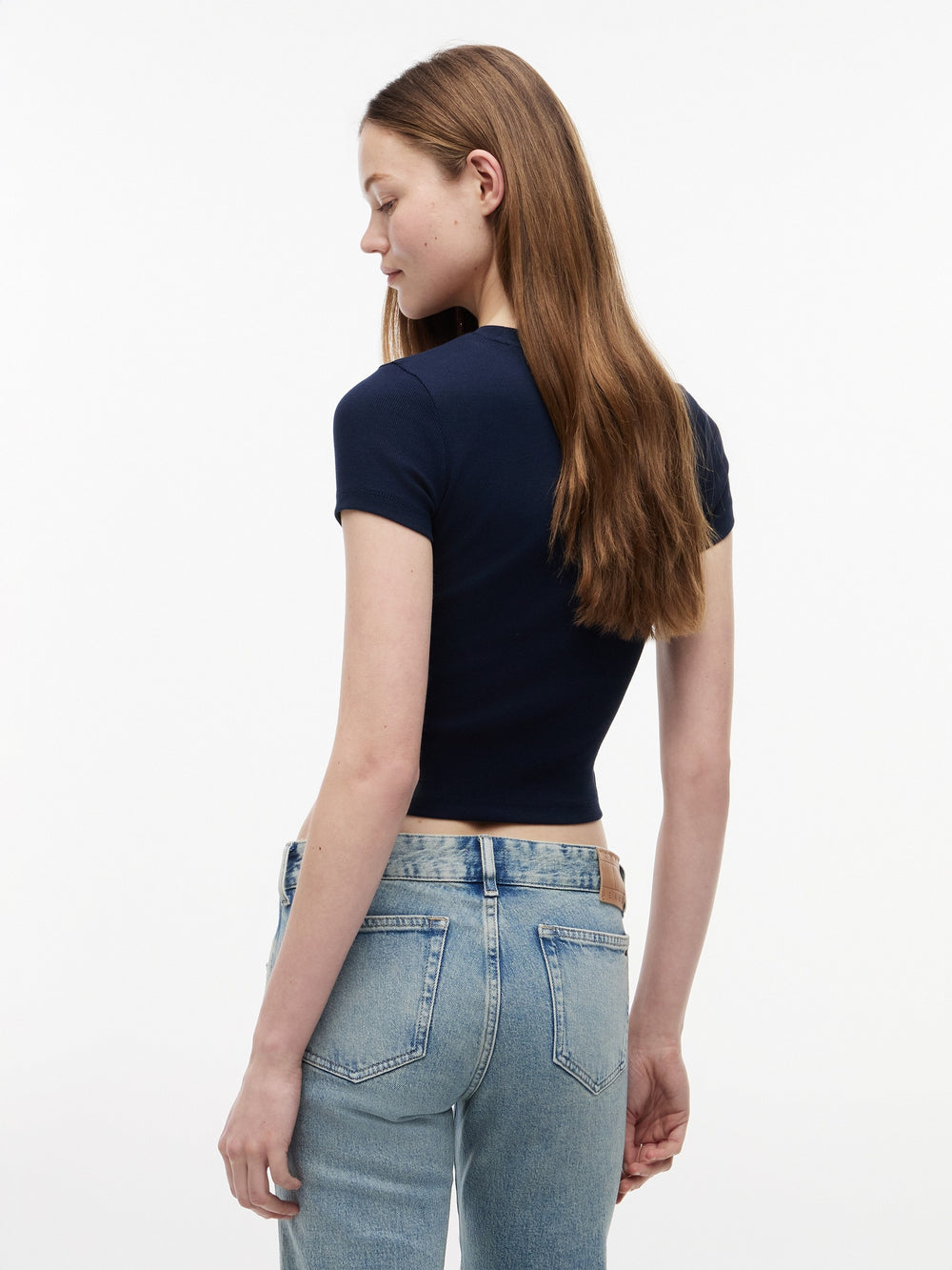 Solid Slim Fit Half Sleeve Ribbed T-Shirt