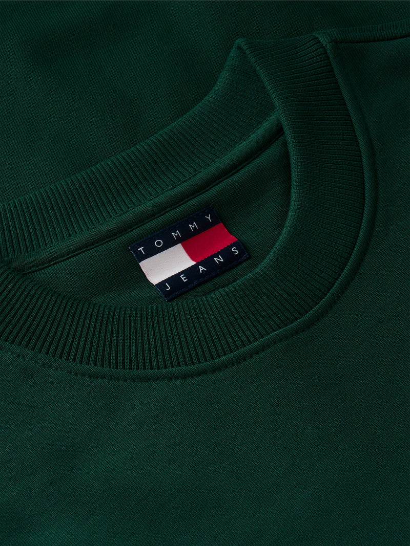 Regular Fit Diagonal Terry Crew Neck Sweatshirt