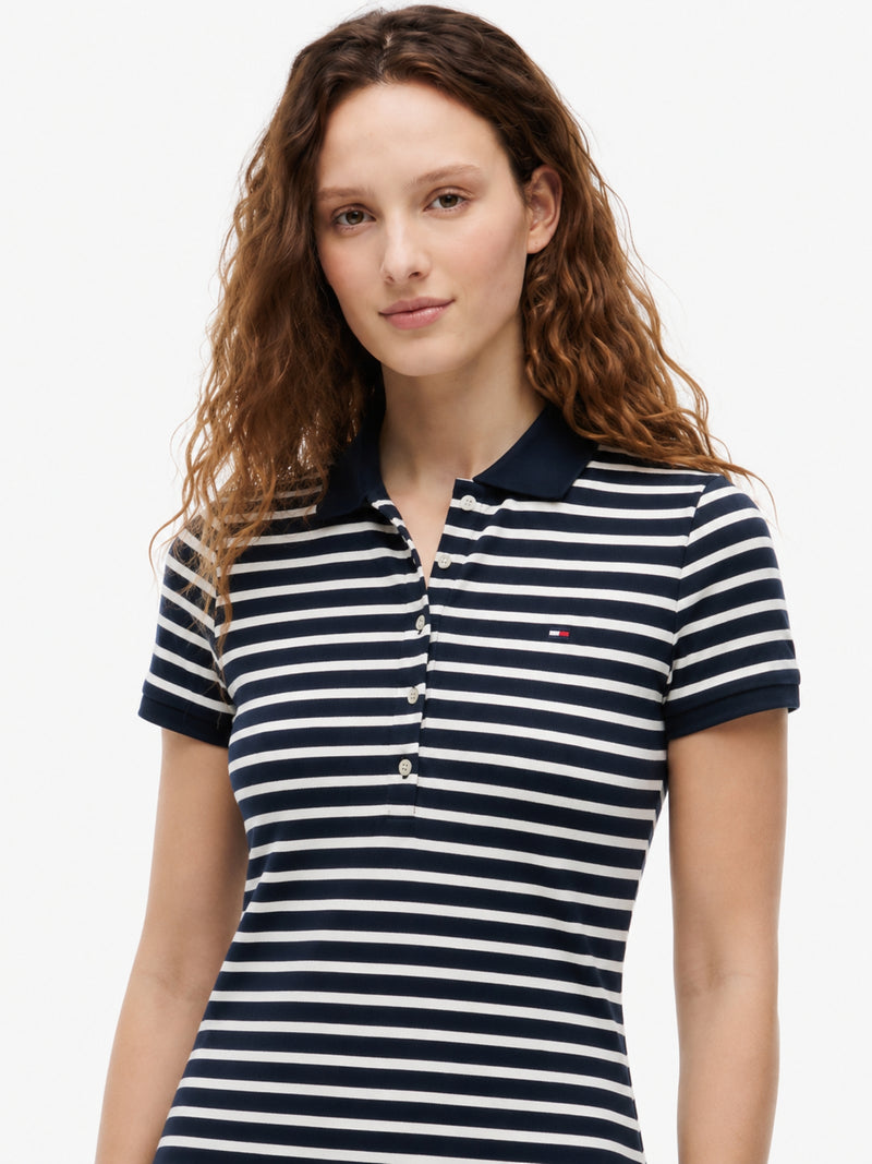 Half Sleeve Stripe Pique F-and-F Polo Dress