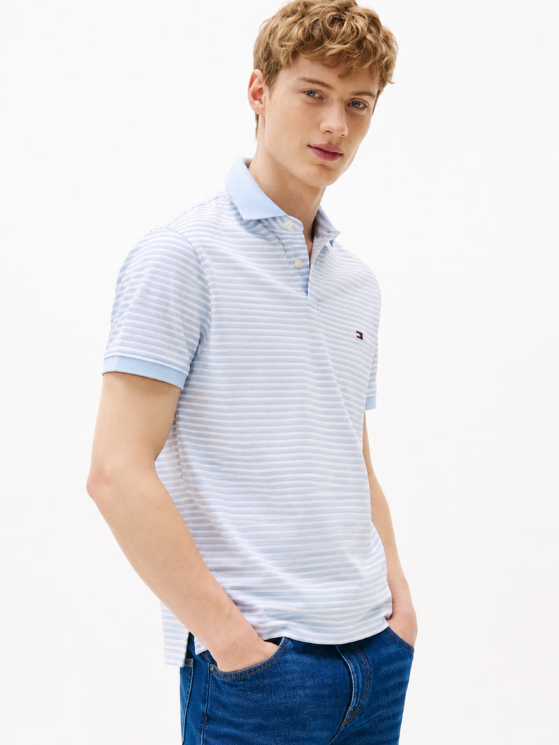 Regular Fit Striped Pique Polo