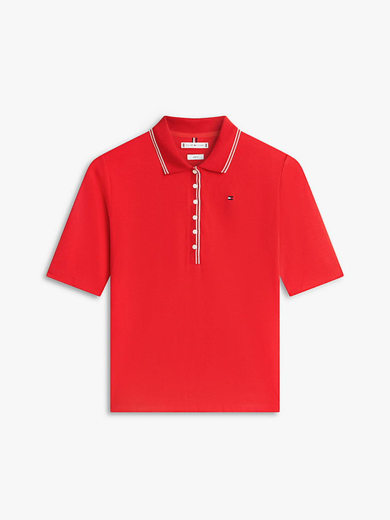 Solid Slim Fit Half Sleeve Lyocell Pique Polo