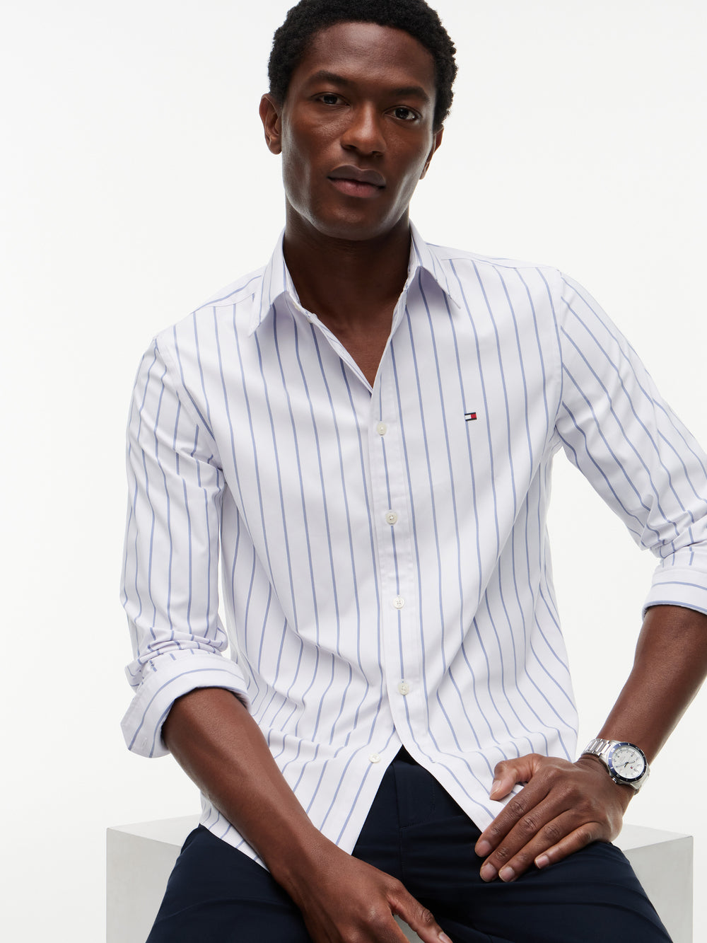 Regular Fit Stripe Performance Shirt