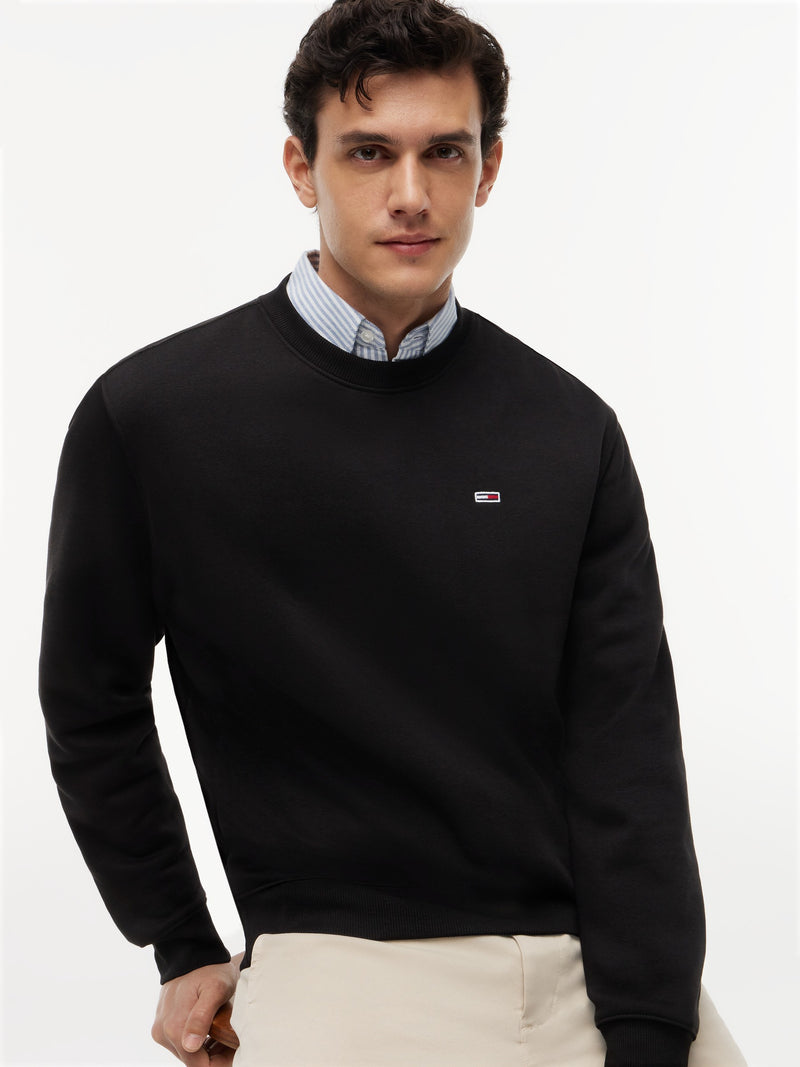 Regular Fit Brushed Fleece Crew Neck Sweatshirt