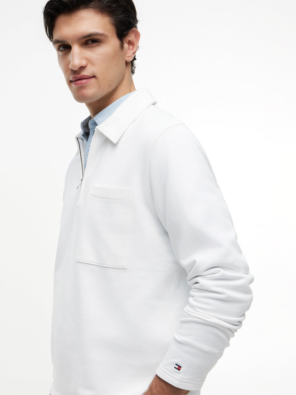 Regular Fit Terry Quarter Zip Sweatshirt