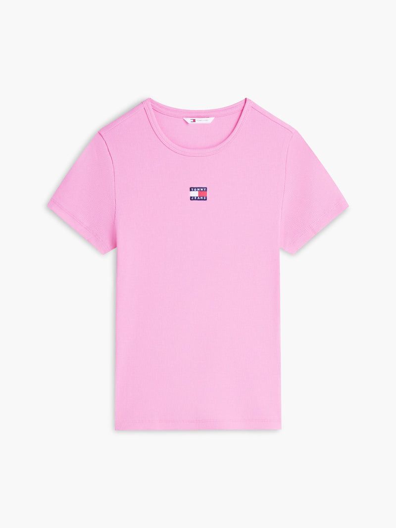 Solid Slim Fit Half Sleeve Ribbed T-Shirt