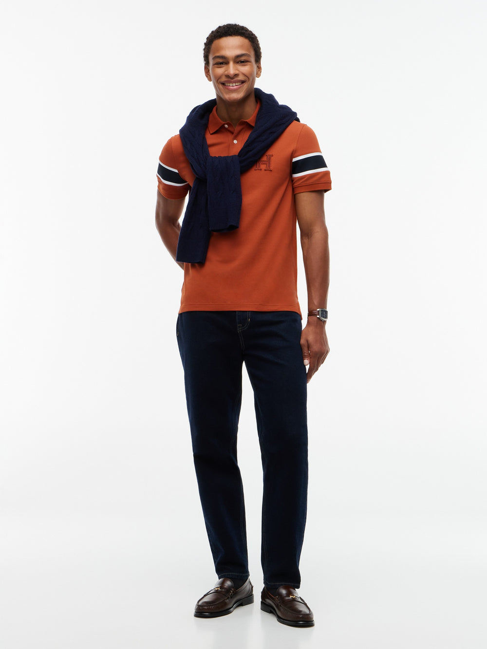 Regular Fit Sleeve Taped Pique Polo