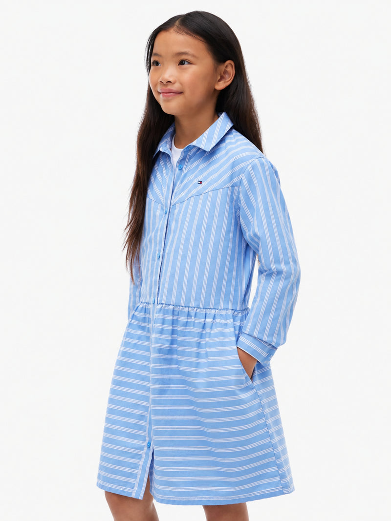 Kids Long-Sleeve Stripe Shirt Dress
