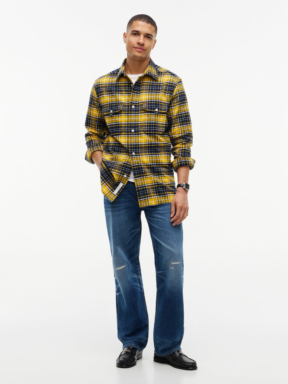 Relaxed Fit Shacket Flannel Shirt