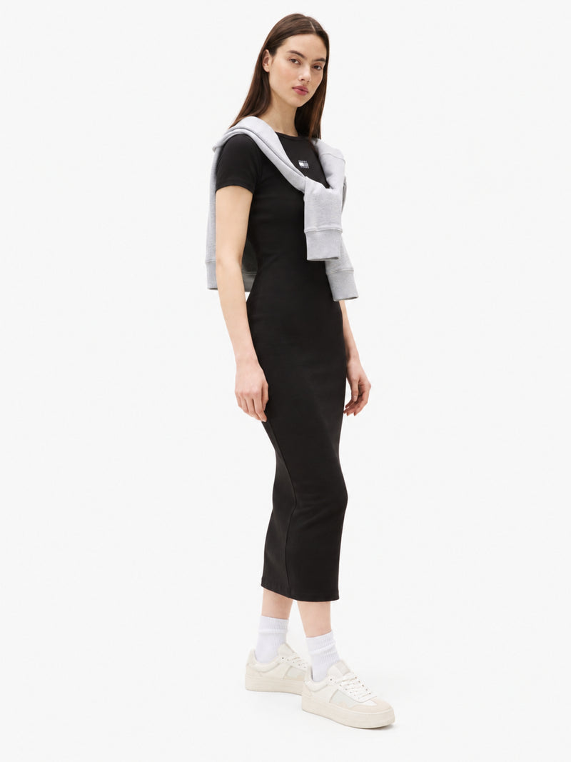 Short Sleeve Solid Ribbed Bodycon Dress