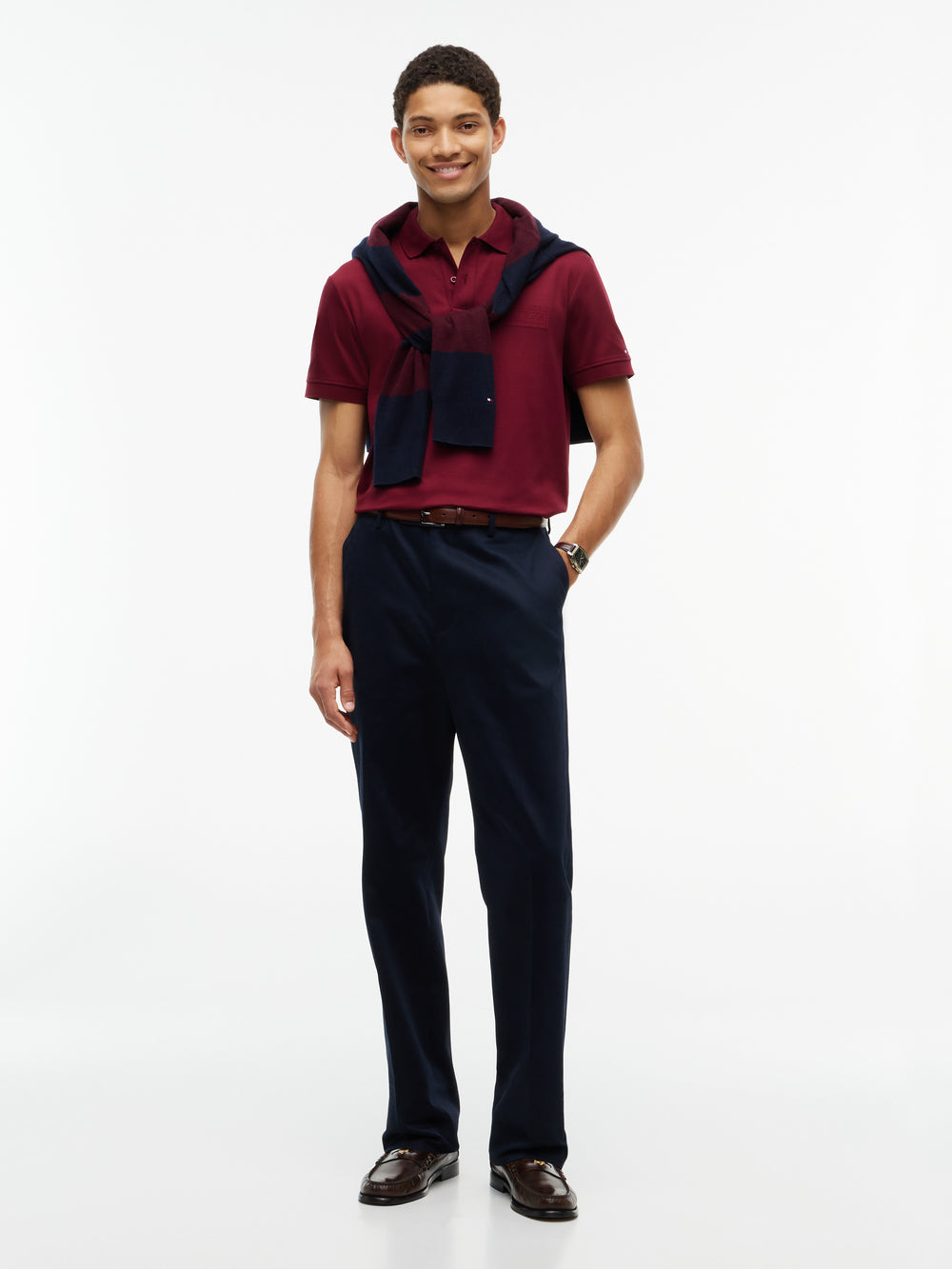 Regular Fit Tonal Graphic Interlock Polo