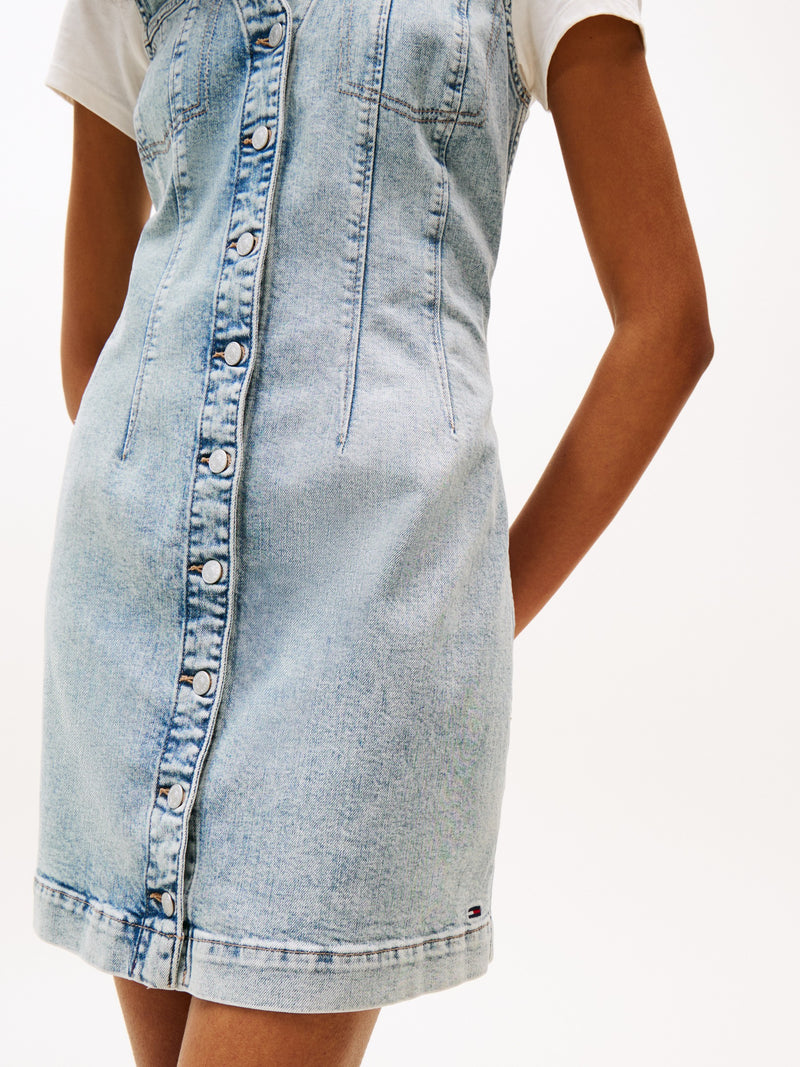 Sleeveless Solid Denim Bodycon Dress