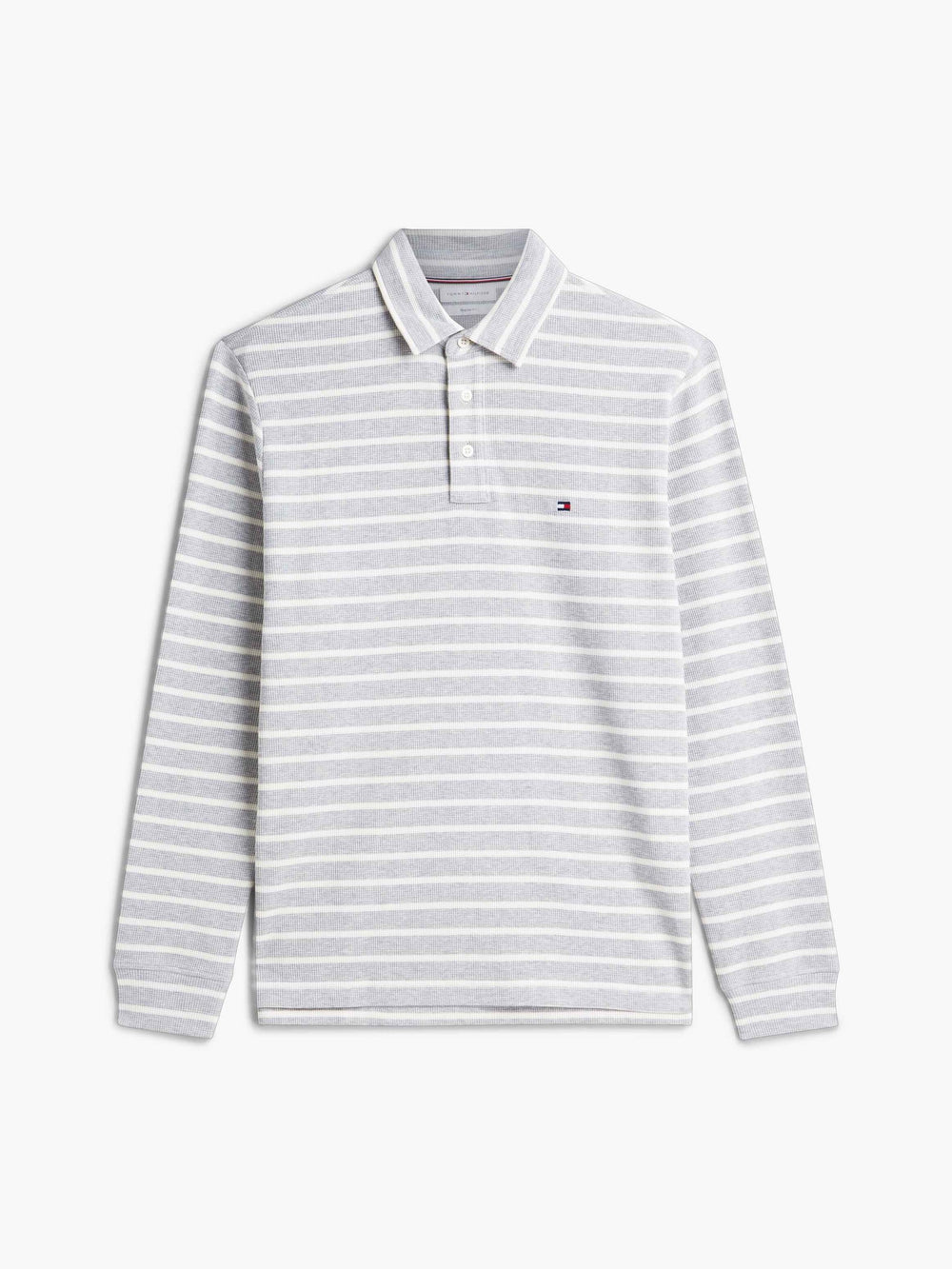 Long Sleeve Solid Textured Polo