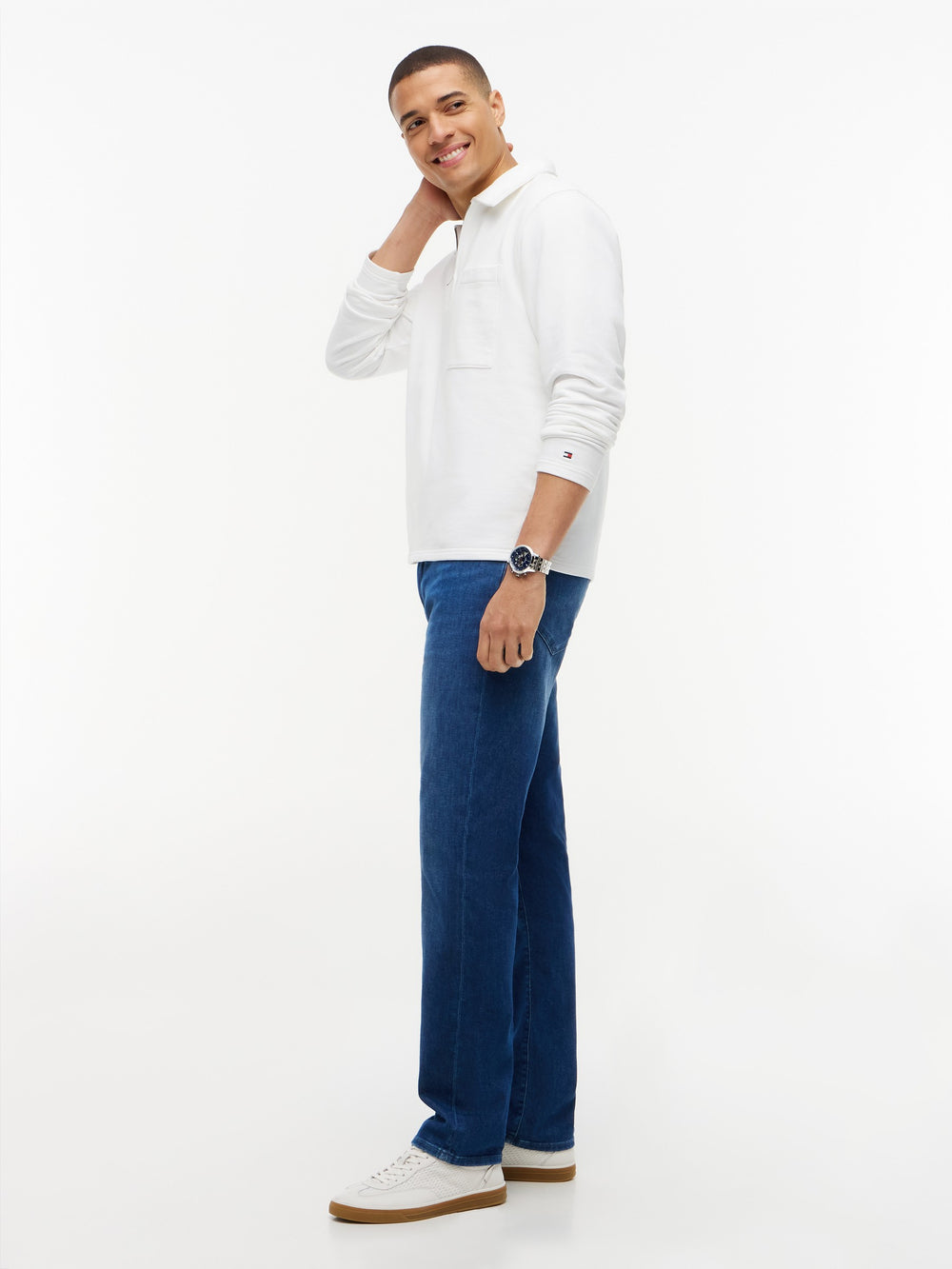 Men Denton Slim Straight Dark Wash Jeans