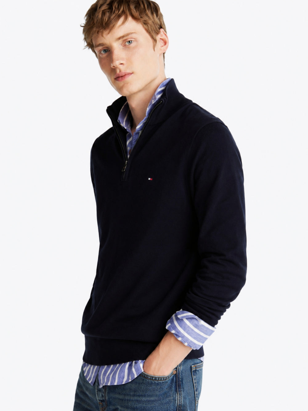 Quarter Zip Mock Neck Sweater