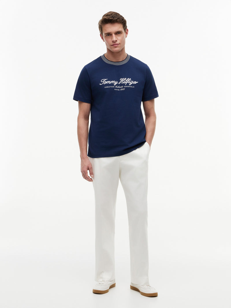 Regular Fit Graphic Embroidered Tshirt