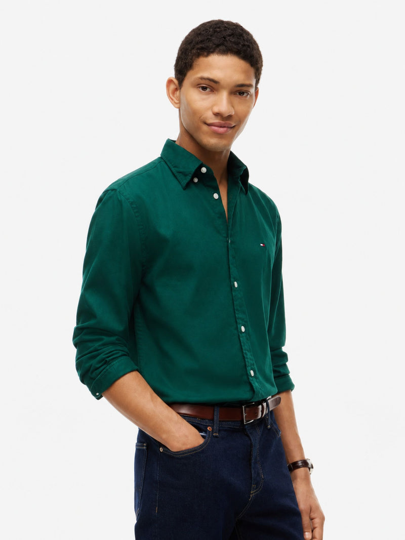 Regular Fit Solid Flannel Shirt