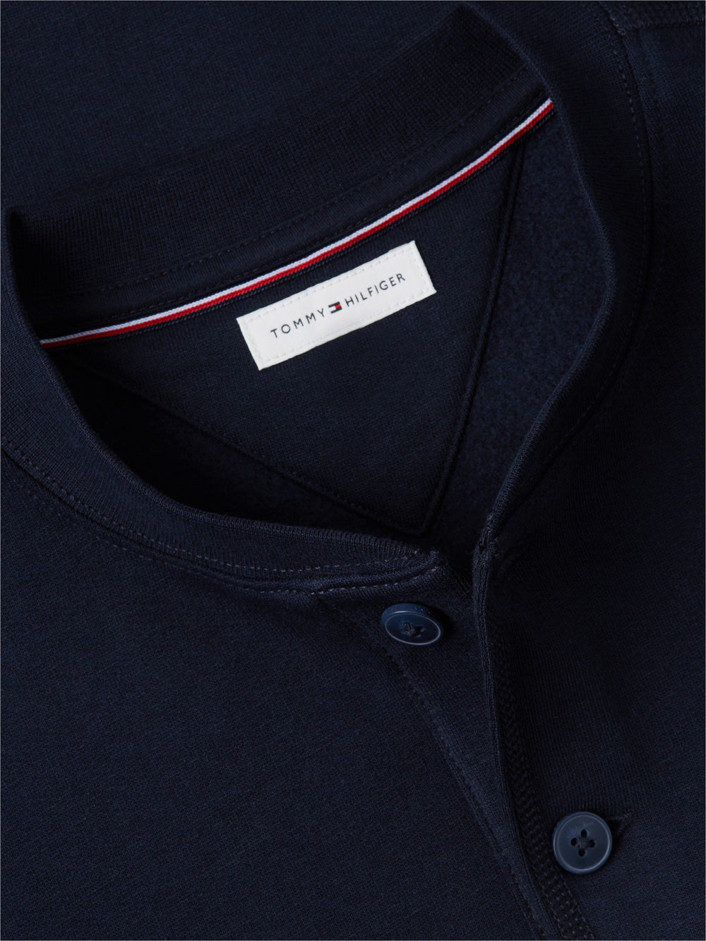 Henley Neck Fleece Sweatshirt