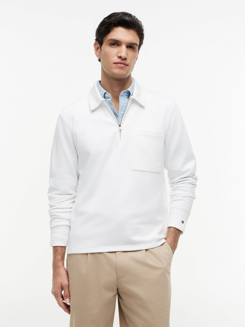 Regular Fit Terry Quarter Zip Sweatshirt