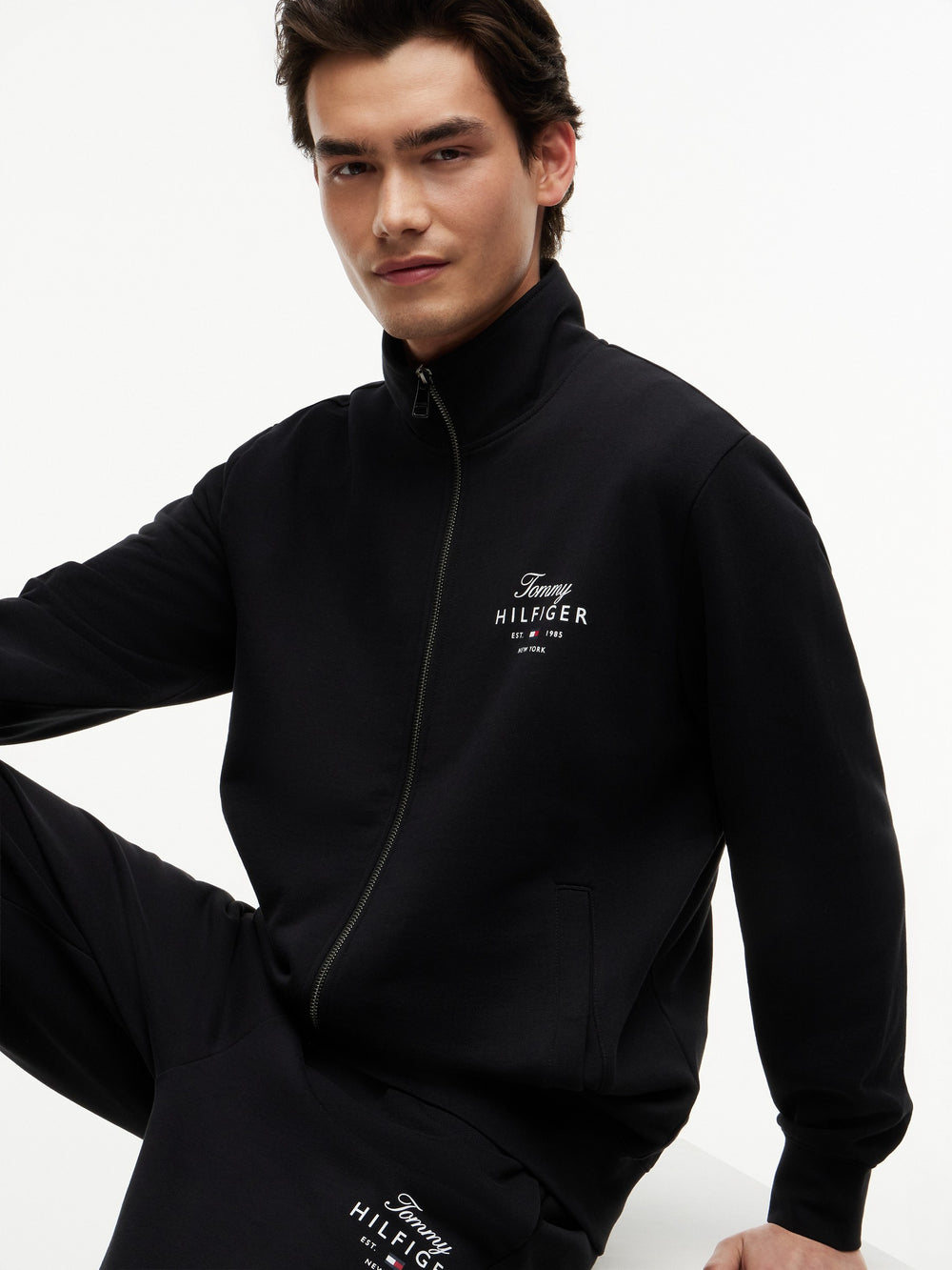 Zip Thru Terry Pullover