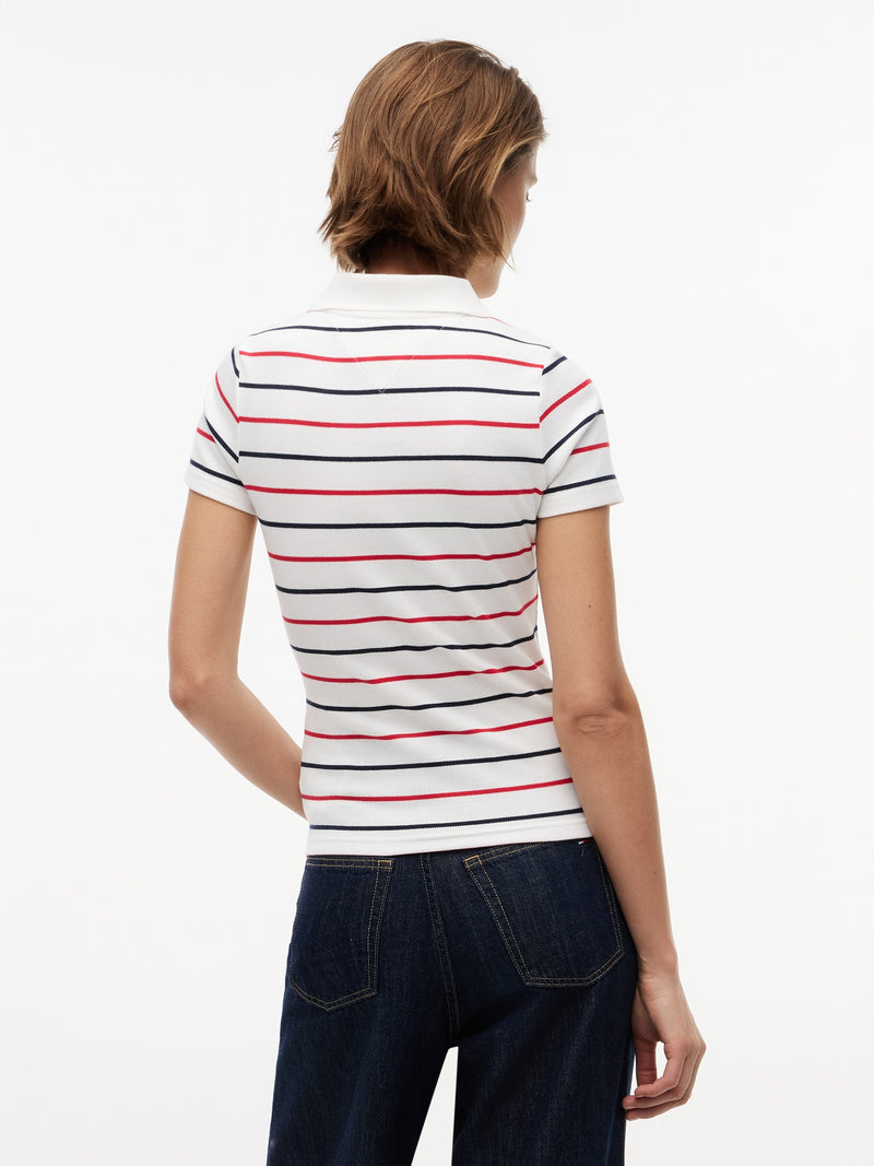 Stripe Slim Fit Half Sleeve Ribbed T-Shirt